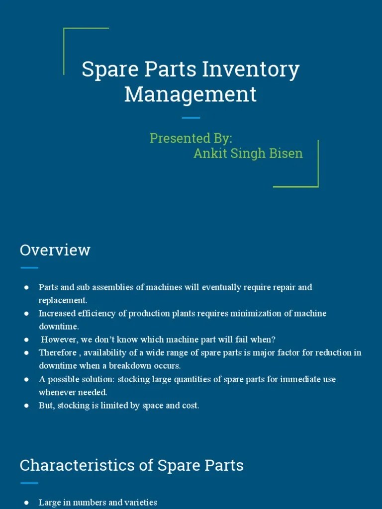 Spare Parts Inventory Management PDF Inventory Procurement