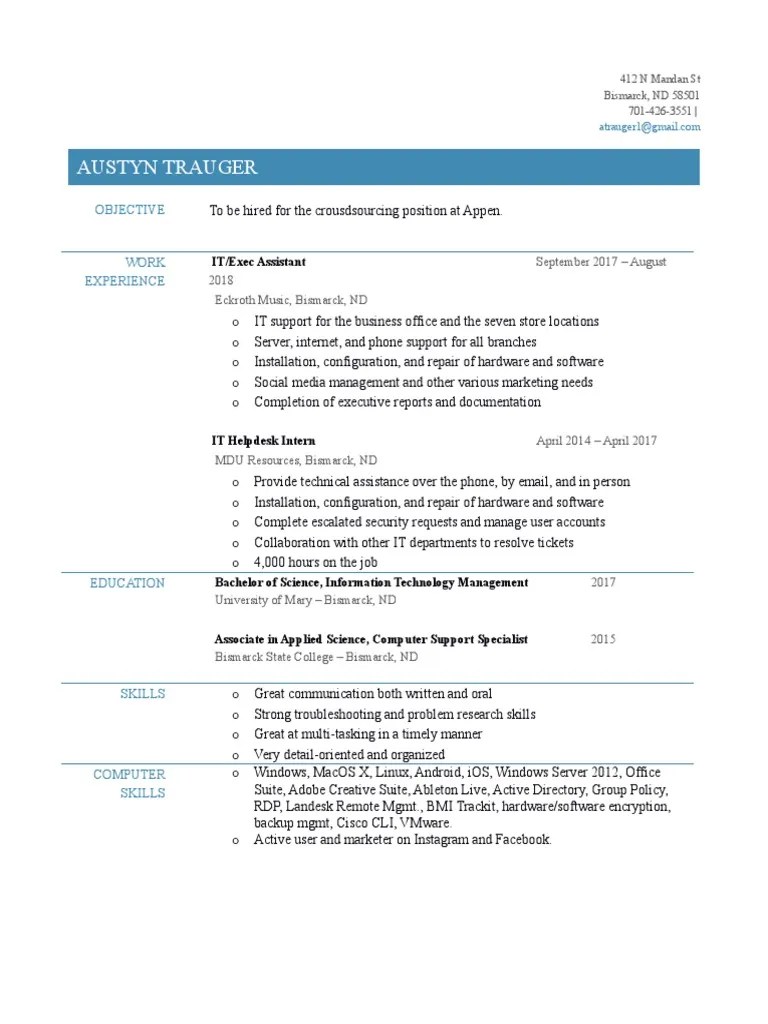 Appen Resume 2.docx Help Desk Operating System Families Free 30