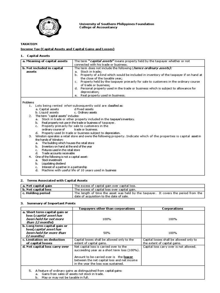 Capital Assets | PDF | Capital Gains Tax | Stocks