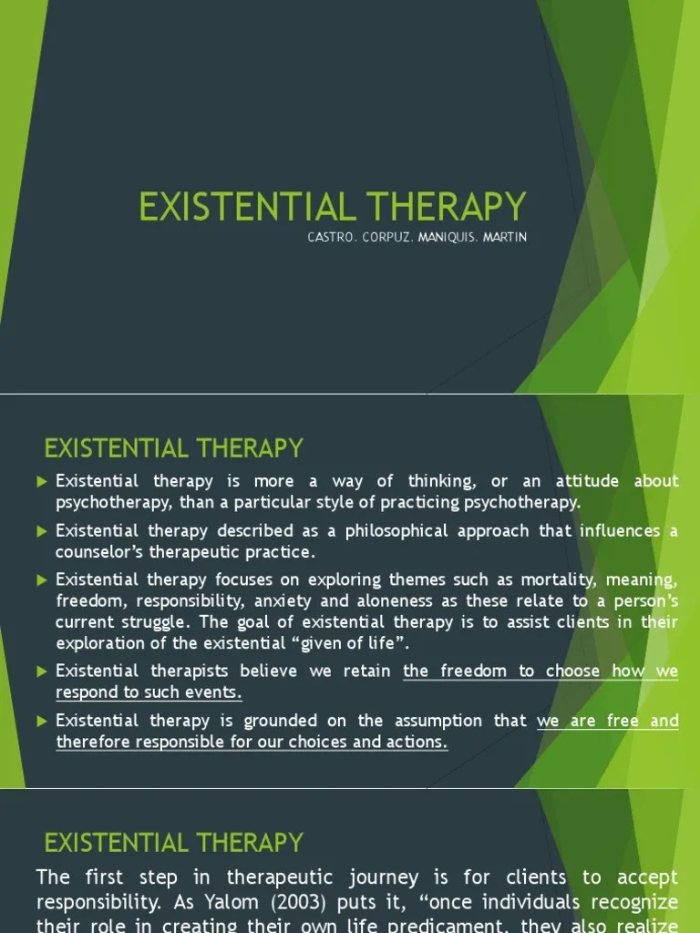 Existential Therapy Existentialism Psychotherapy
