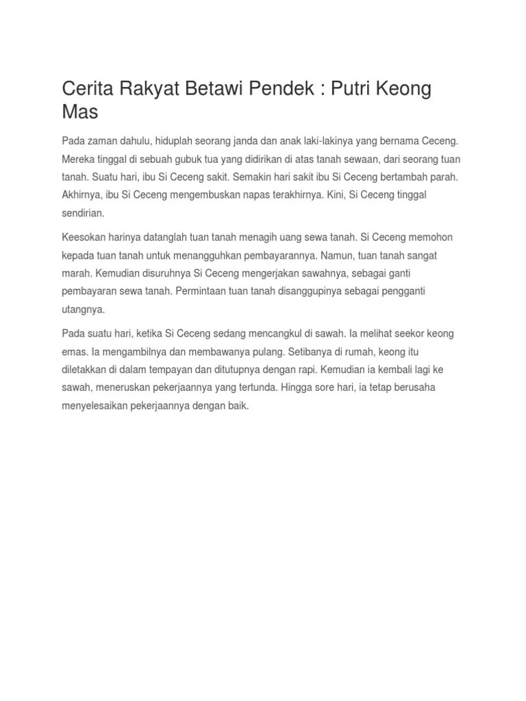 Cerita Dalam Bahasa Betawi