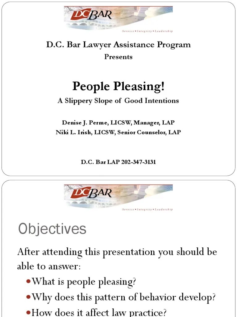 People Pleasing! D.C. Bar Lawyer Assistance Program PDF Anger