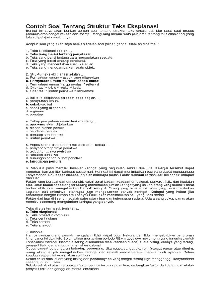 30+ Contoh Soal Teks Eksplanasi - Contoh Soal Terbaru