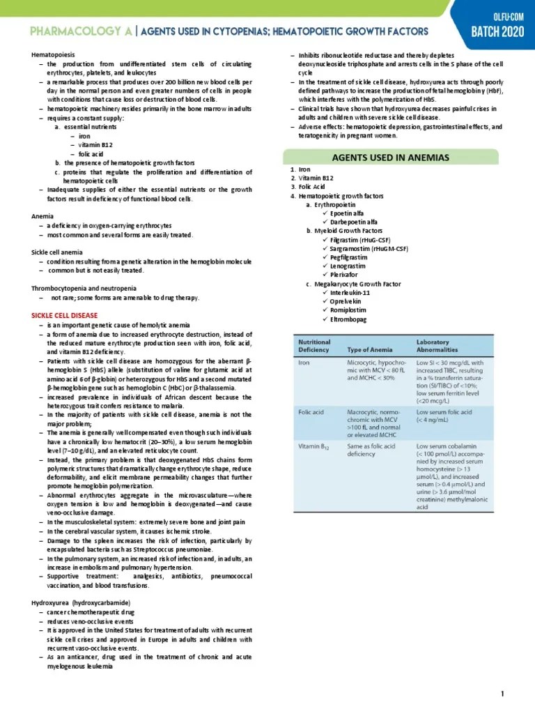 Agents Used in Anaemia PDF Vitamin B12 Anemia
