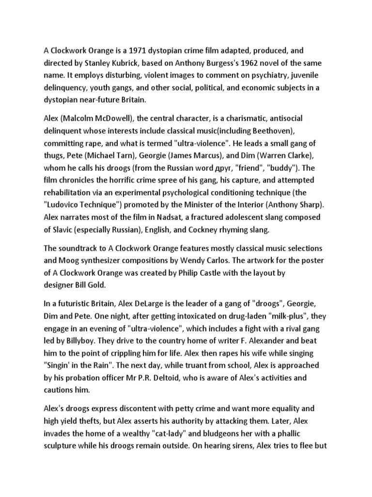 A Clockwork Orange PDF Violence