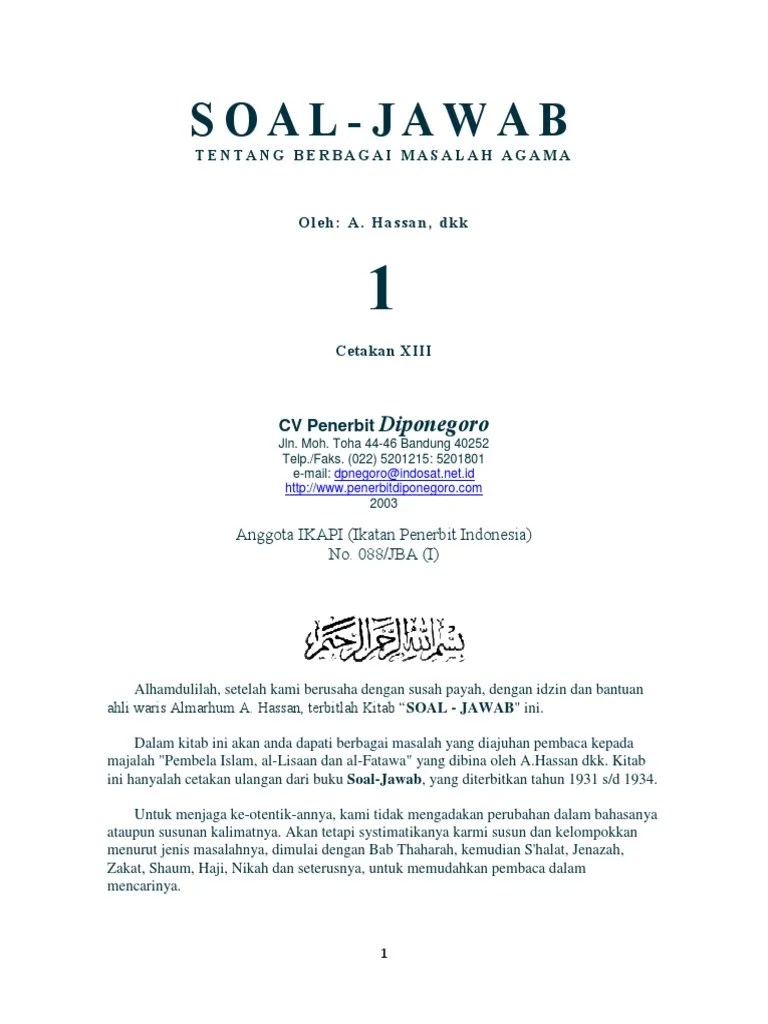 Soal Jawab Agama Oleh A Hasan | PDF