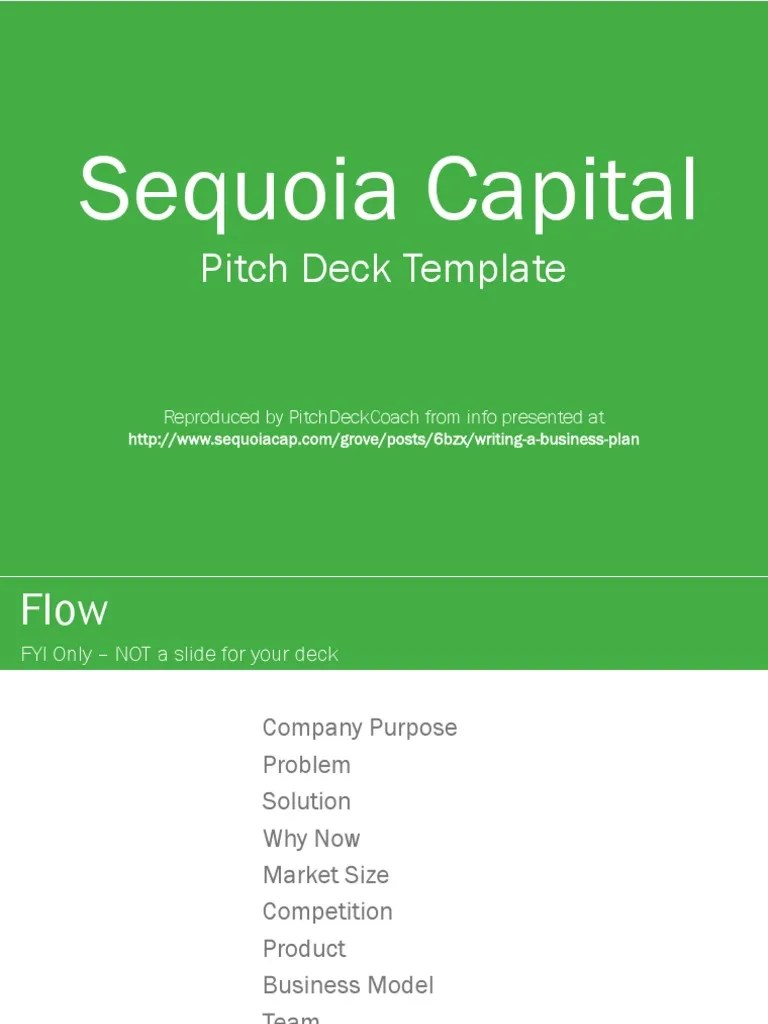 Sequoia Capital Pitch Deck Template