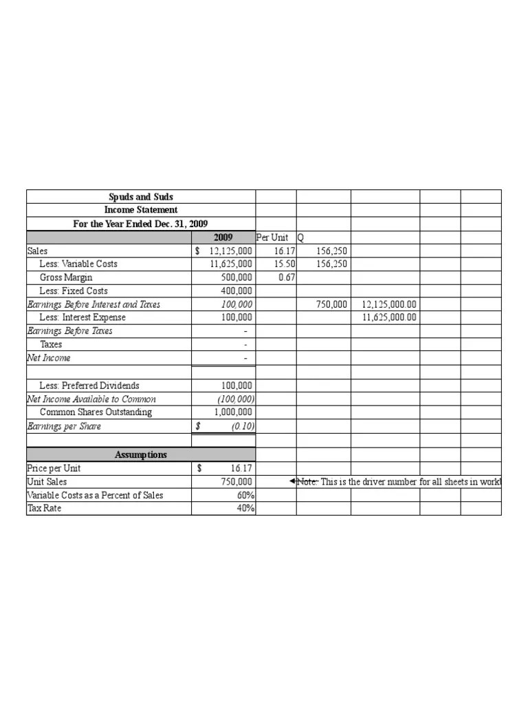 Chapter 6 Worksheets Net Earnings Per Share