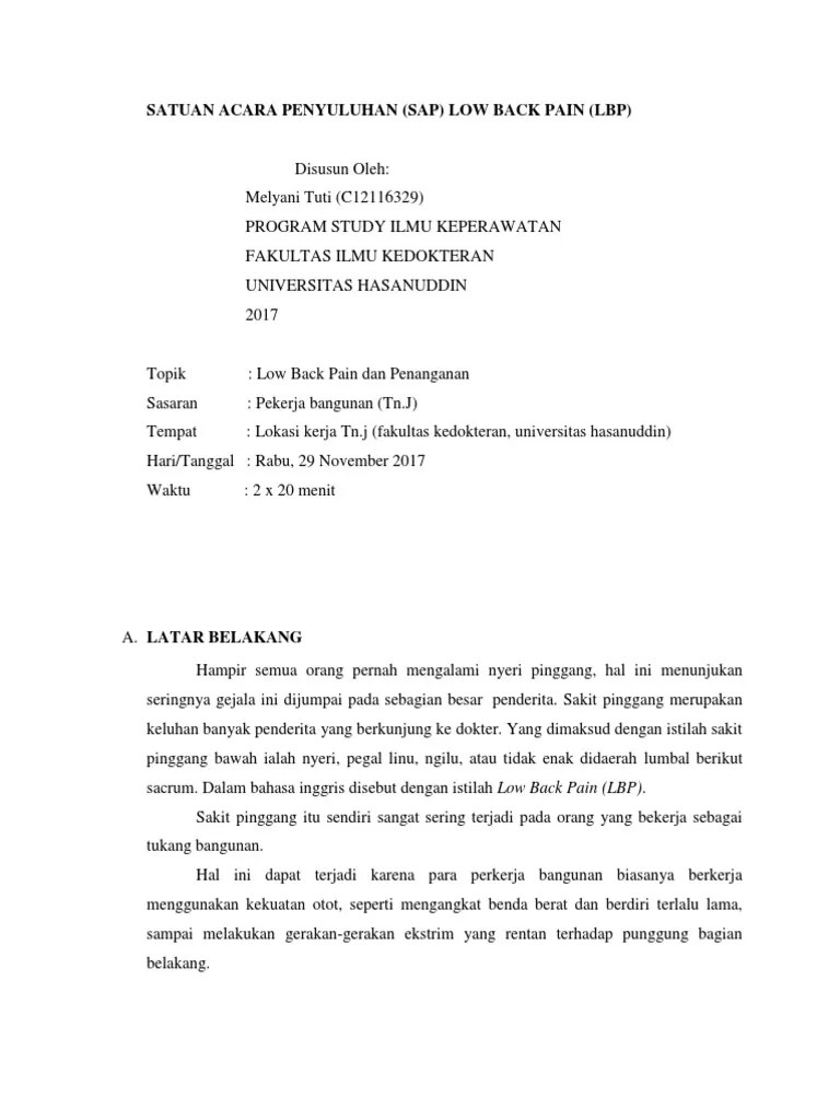 SATUAN ACARA PENYULUHAN Nuni | PDF