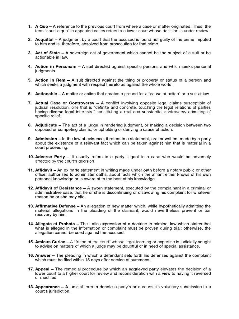 Definition of Terms PDF Lawsuit Judgment (Law)