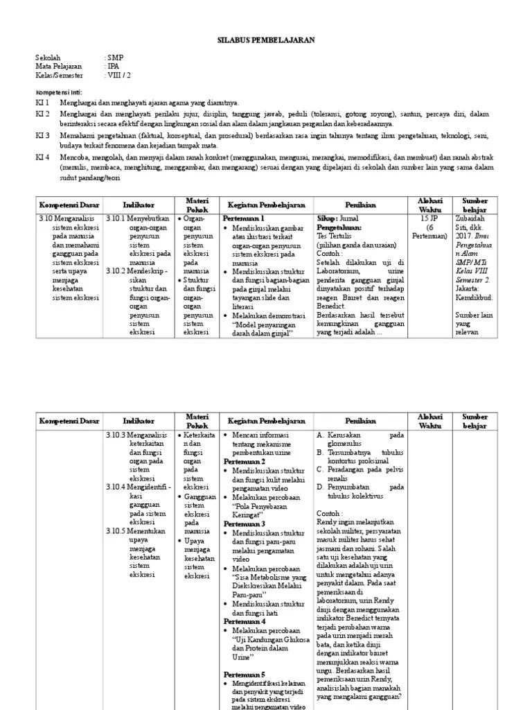 Silabus Dan RPP Sistem Eksresi | PDF