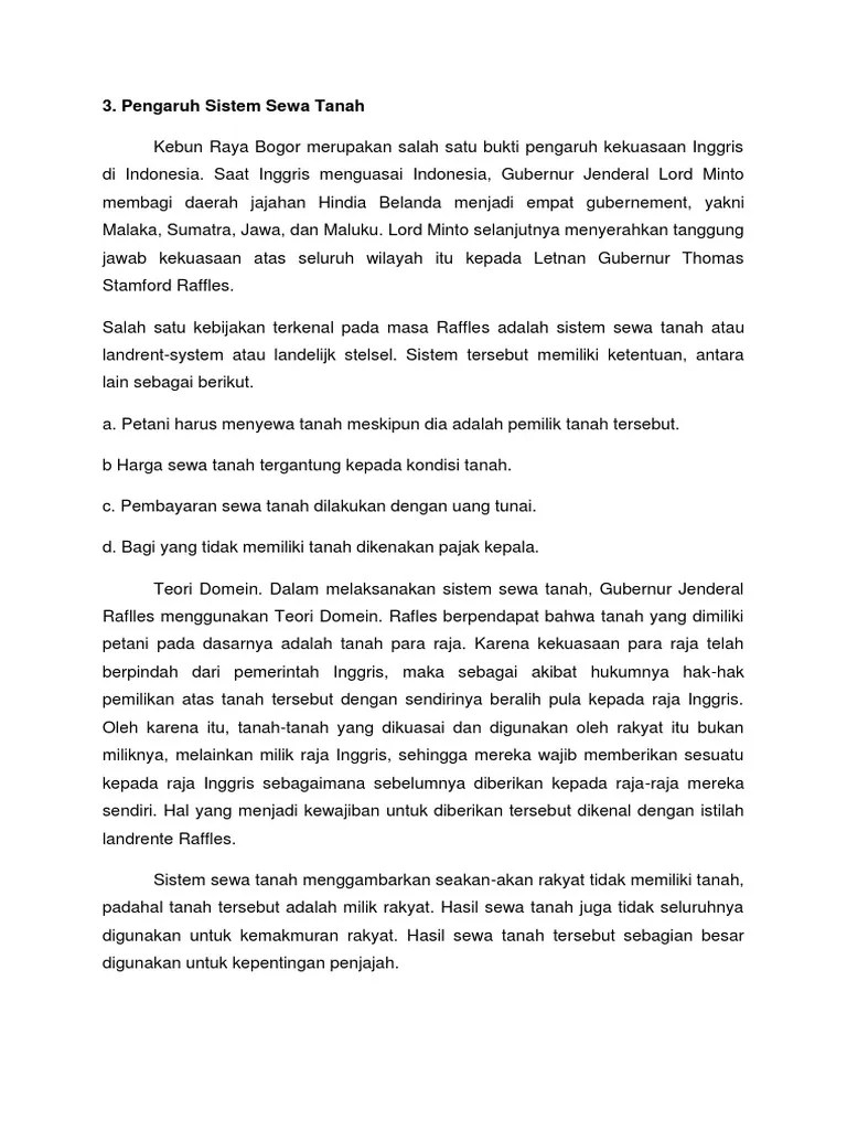 Pengaruh Sistem Sewa Tanah | PDF