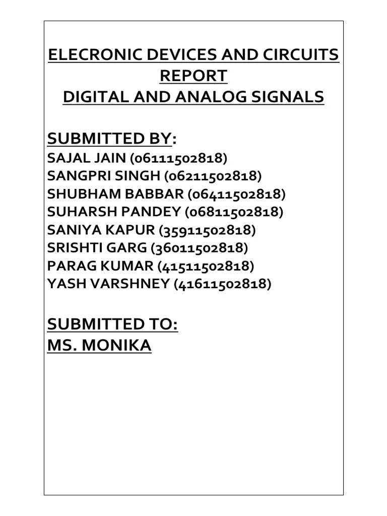 Digital and Analog Signals | PDF | Electronic Circuits | Analogue