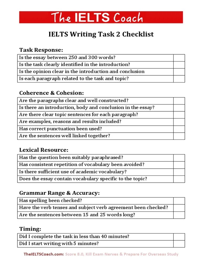 English Writing Task Pdf