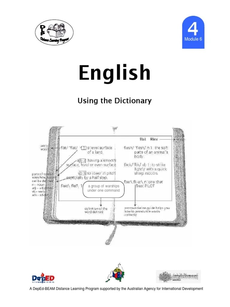 English 4 DLP 6 Using The Dictionary PDF PDF Part Of Speech