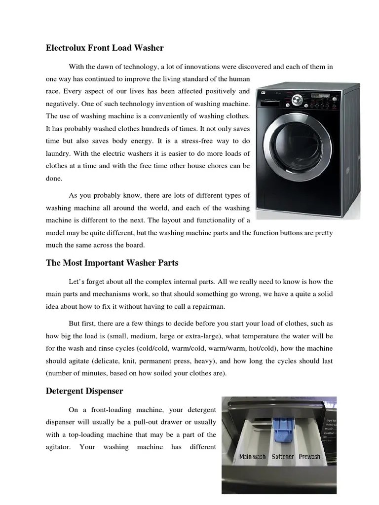 How Washing Machine Works PDF Washing Machine Manufactured Goods