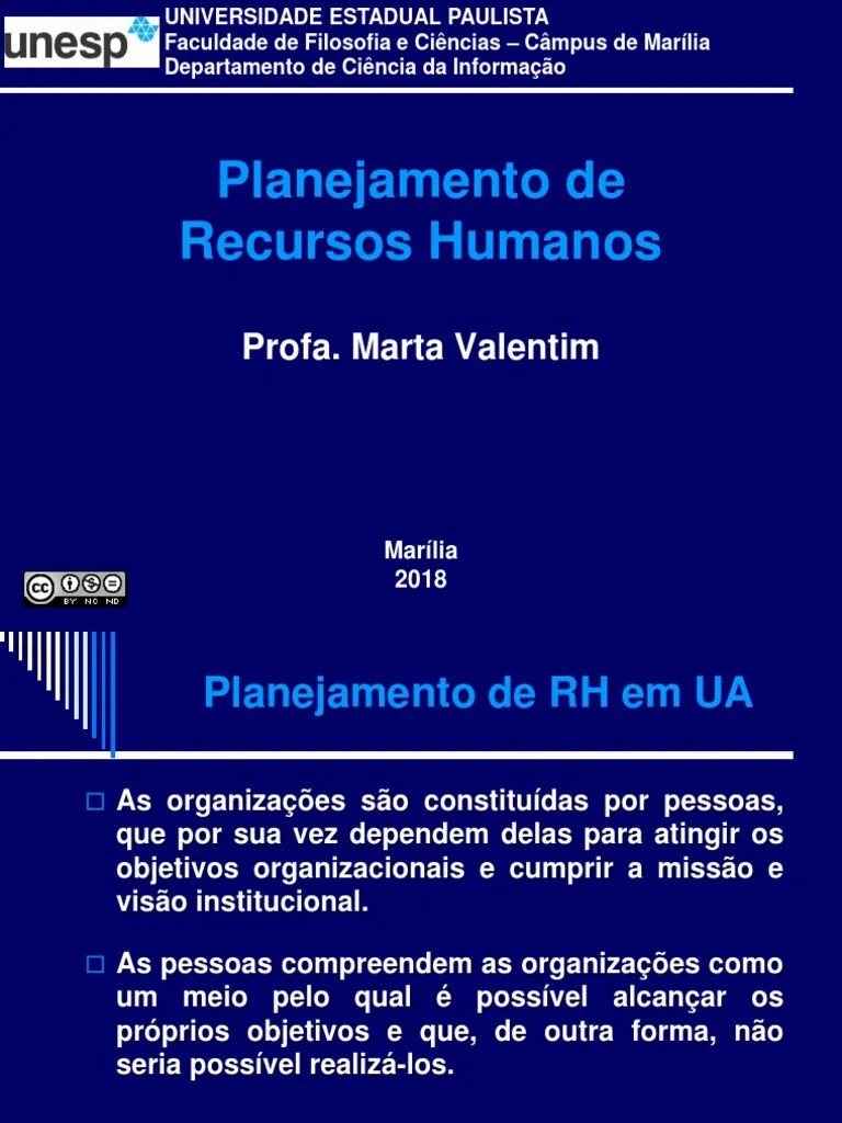 Planejamento RH 1 GestÃ£o de Recursos Humanos Planejamento