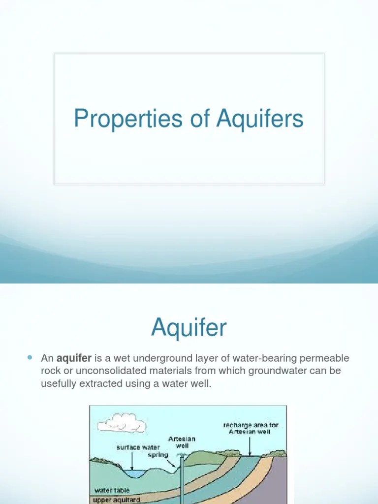 Aquifer Properties PDF Aquifer Permeability (Earth Sciences)