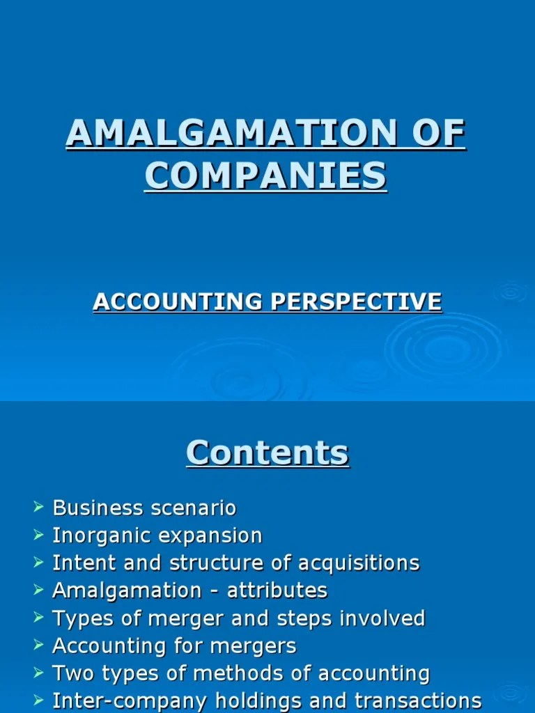 Amalgamation Presentation PDF Mergers And Acquisitions Book Value