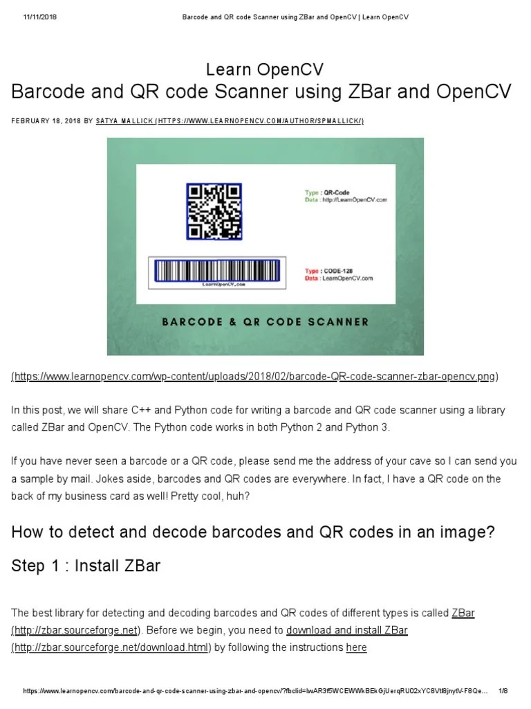 Barcode and QR Code Scanner Using ZBar and OpenCV _ Learn OpenCV Qr