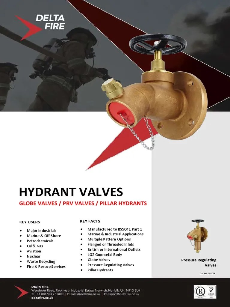 Hydrant Valves: Globe Valves / PRV Valves / Pillar Hydrants | PDF