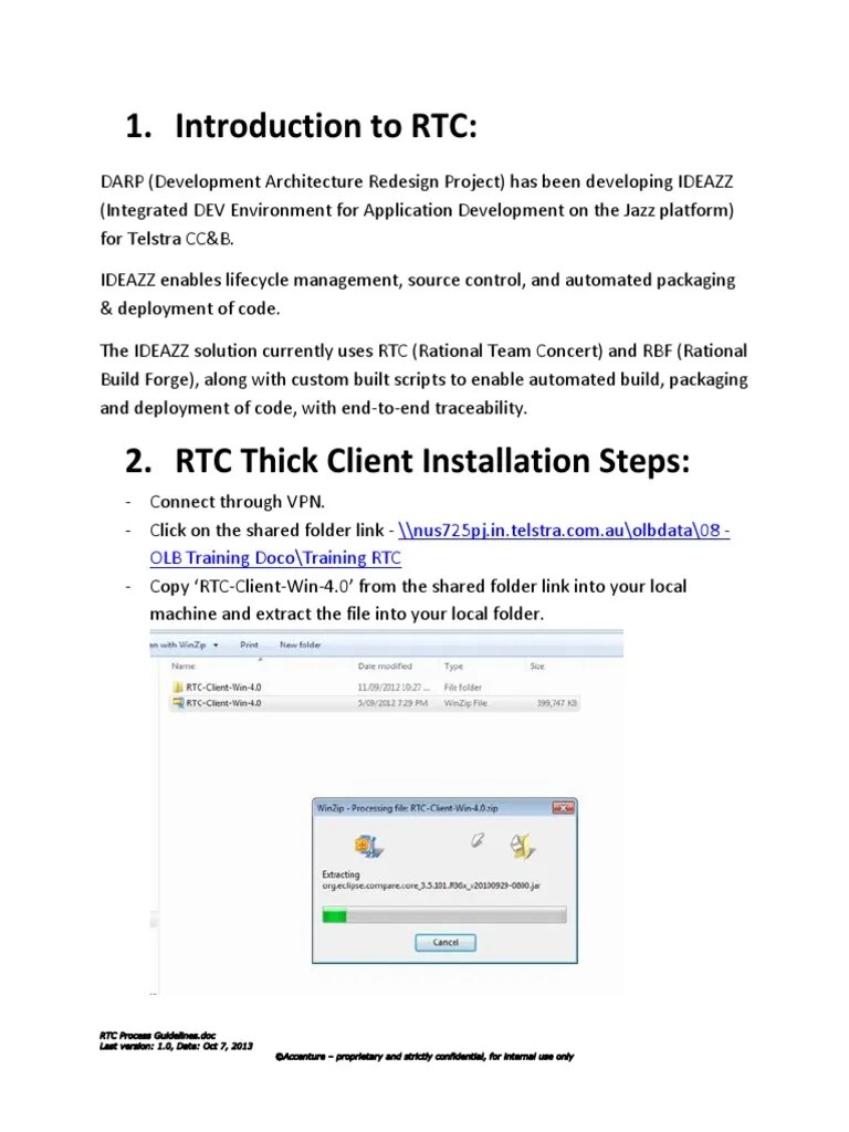 RTC Process Guidelines PDF Computer File User