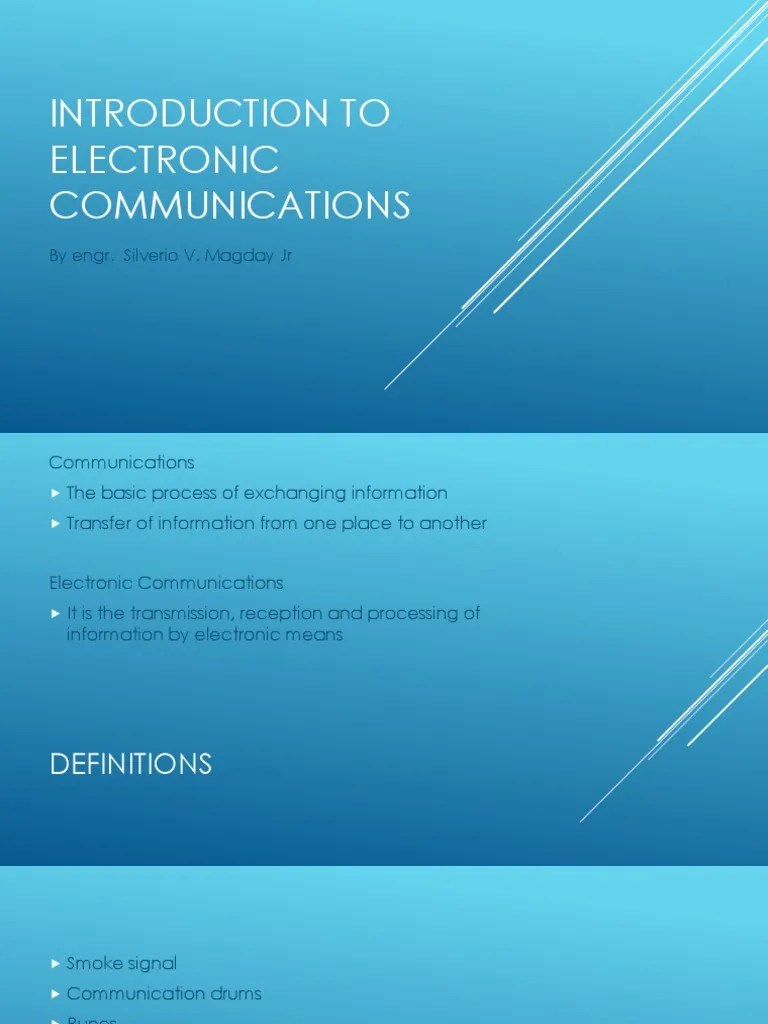 Introduction to Electronic Communications Modulation Decibel