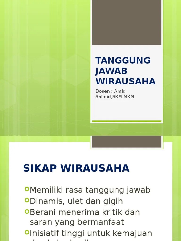 3.tanggung Jawab Wirausaha | PDF