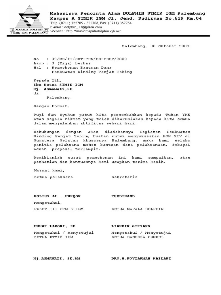 Surat Permohonan Bantuan Dana Panjat Dinding PDF