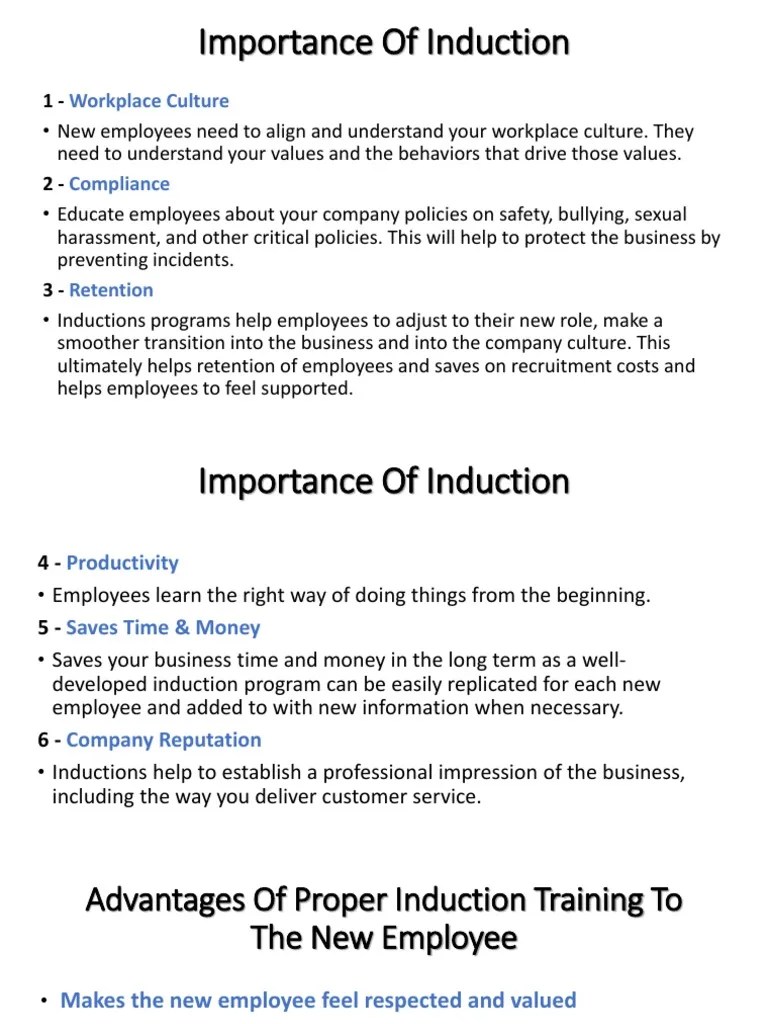 Importance of Induction PDF