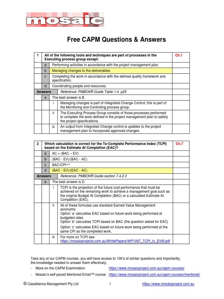 Free CAPM Questions & Answers | Risk Management | Net Present Value