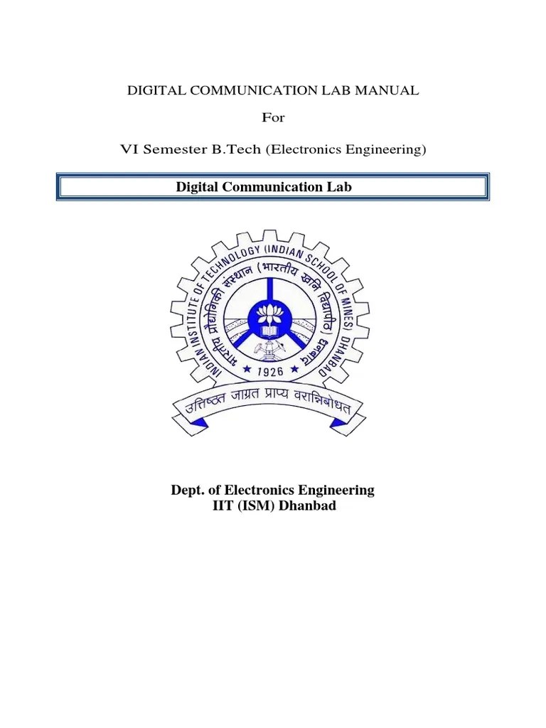 Digital Communication Lab Manual For VI Semester B.Tech (Electronics