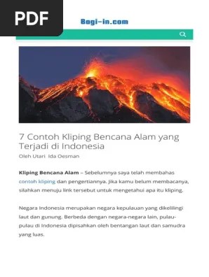 7 Contoh Kliping Bencana Alam Yang Terjadi Di Indonesia | PDF