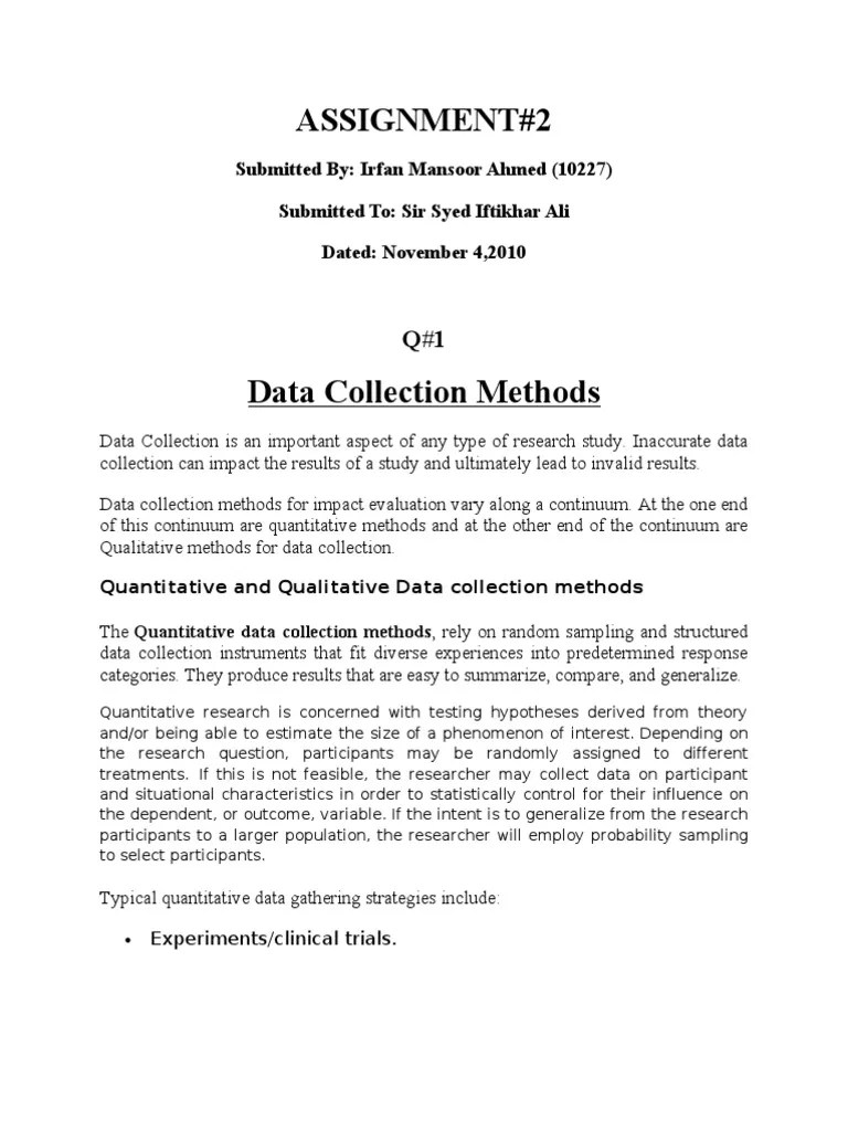 Data Collection Methods Survey Methodology Quantitative Research