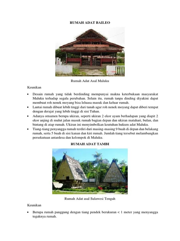 Rumah Adat Baileo Asal Provinsi Dan Keunikan Nya