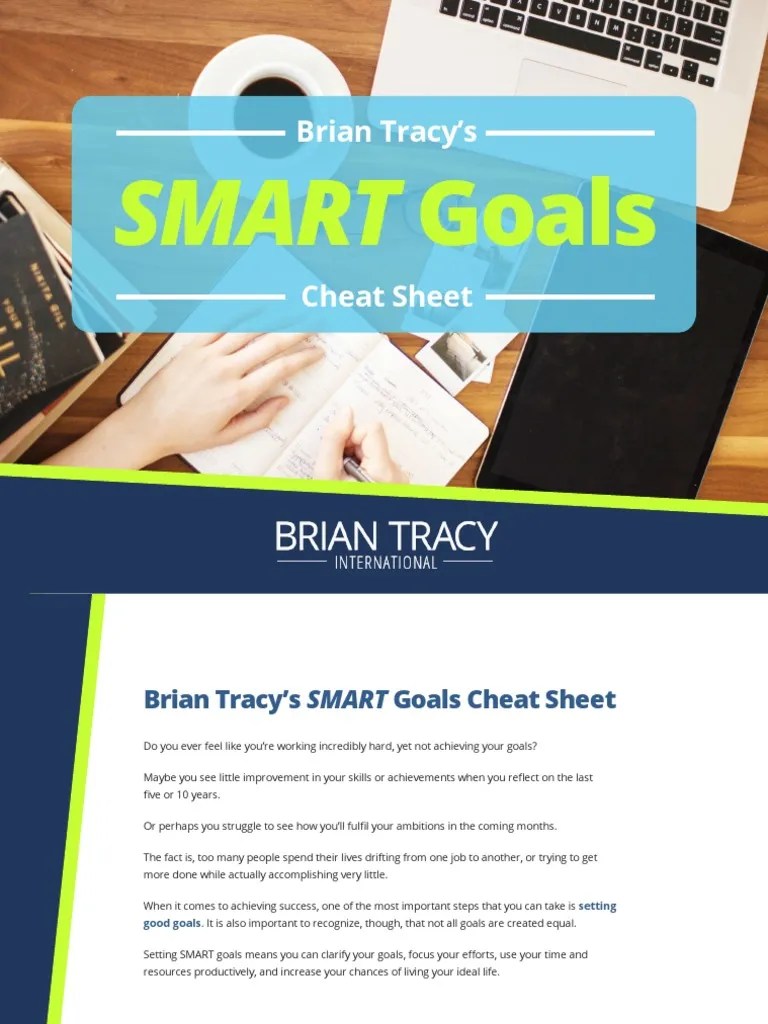 Brian Tracy Goal Setting Template PDF Goal Behavior Modification