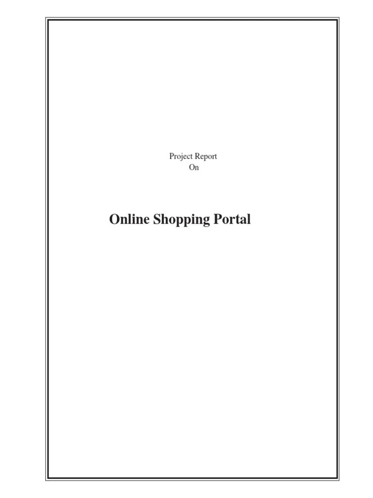 Online Shopping Portal Project Report PDF PDF Html Element Html