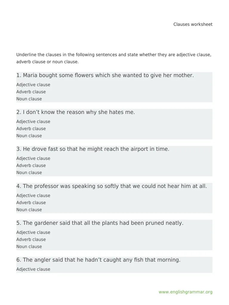 The woman works as a cashier. Adverbial Clause Of Place Worksheet Adverb Clause Worksheet Condition Adverb Grammar A Collection Of Downloadable Worksheets Exercises And Activities To Teach Adverbial Clauses Shared By English Language Teachers