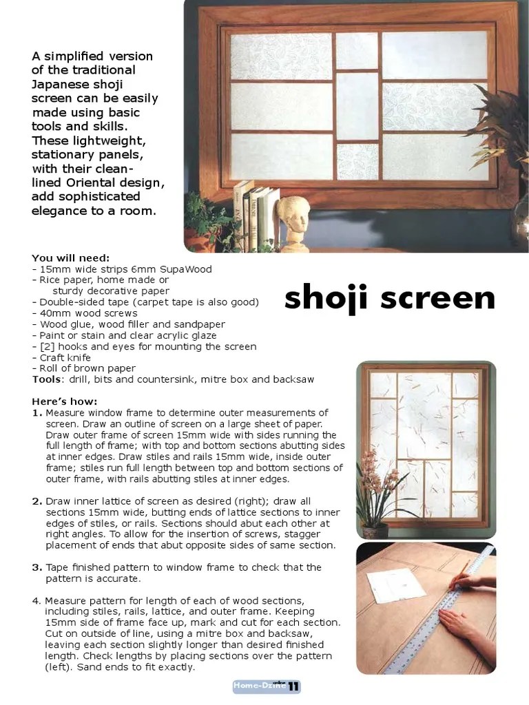 How To Make A Shoji Screen PDF PDF Window Crafts