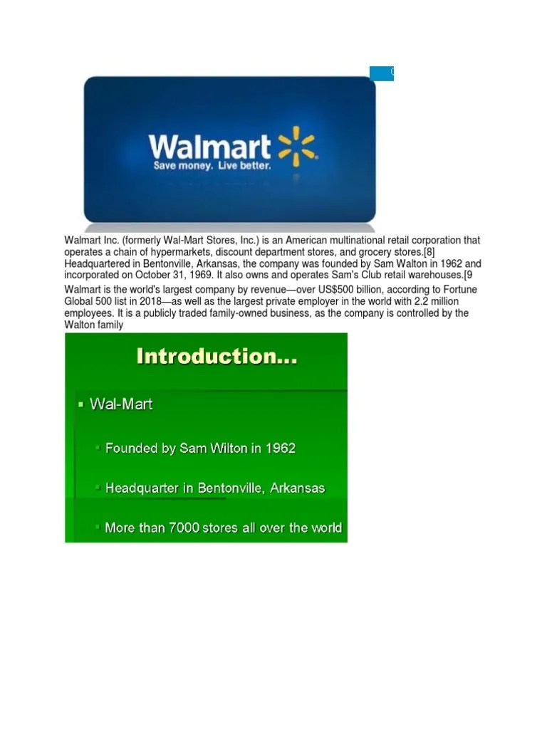 Walmart Walmart Organizational Structure Free 30day Trial Scribd