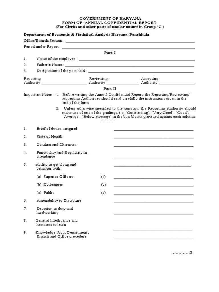 ACR Form and Performa PDF