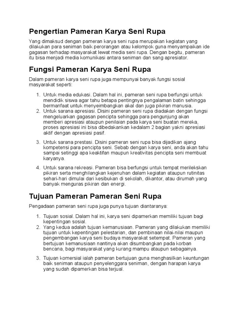 Pameran Karya Seni Rupa | PDF