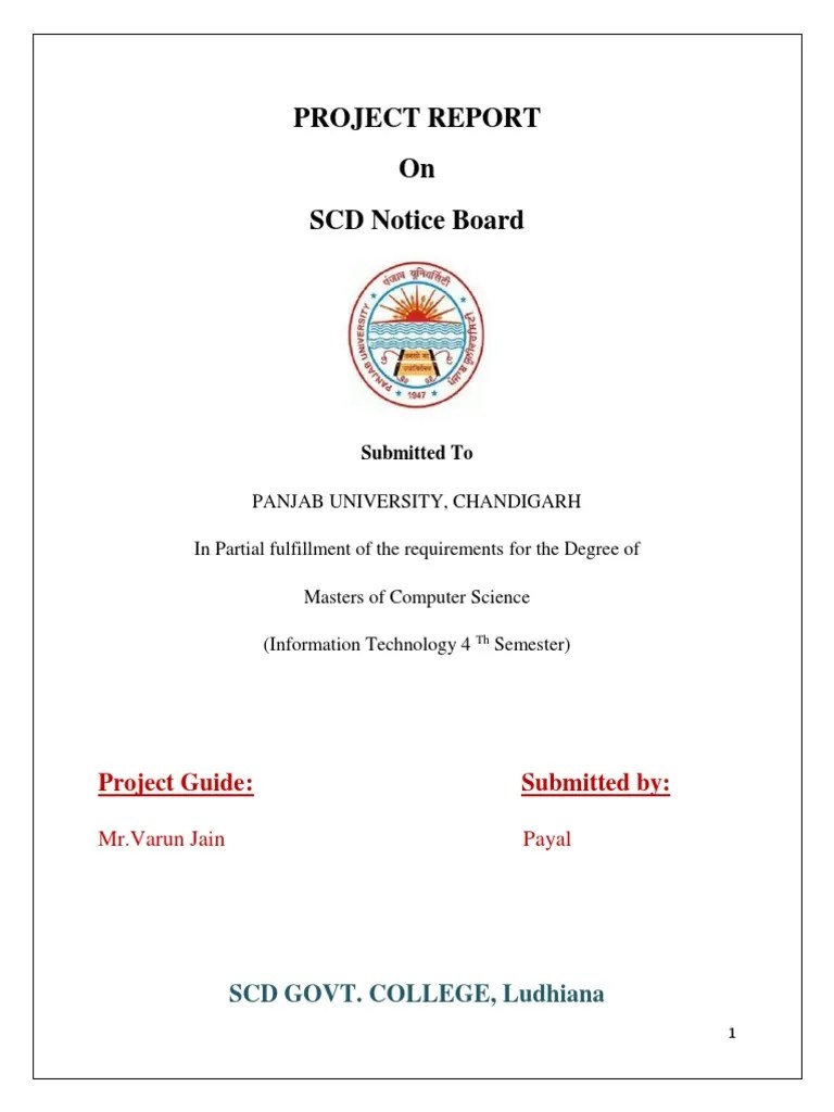 Project Report On SCD Notice Board Project Guide Submitted by PDF