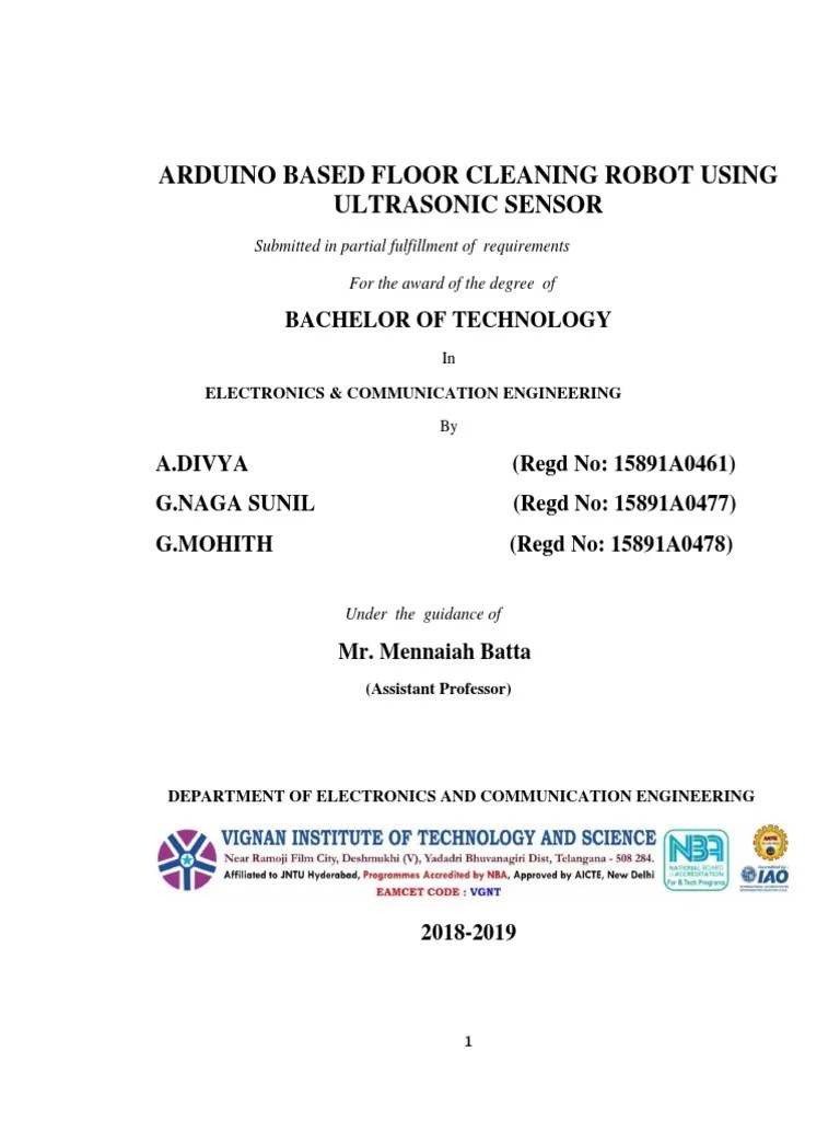 Arduino Based Floor Cleaning Robot Using Ultrasonic Sensor PDF