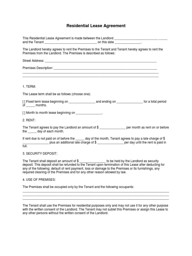 Sample Lease Contract With Security Deposit.111617 PDF PDF Lease