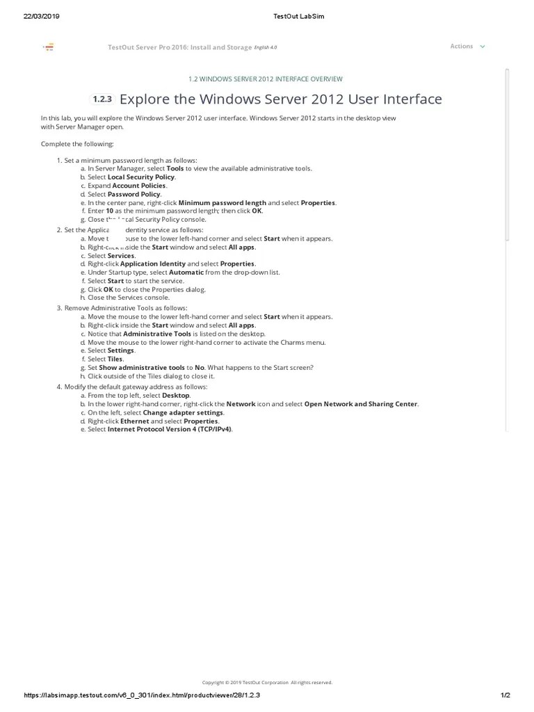TestOut LabSim1.2.3 PDF Ibm Pc Compatibles Microsoft Windows