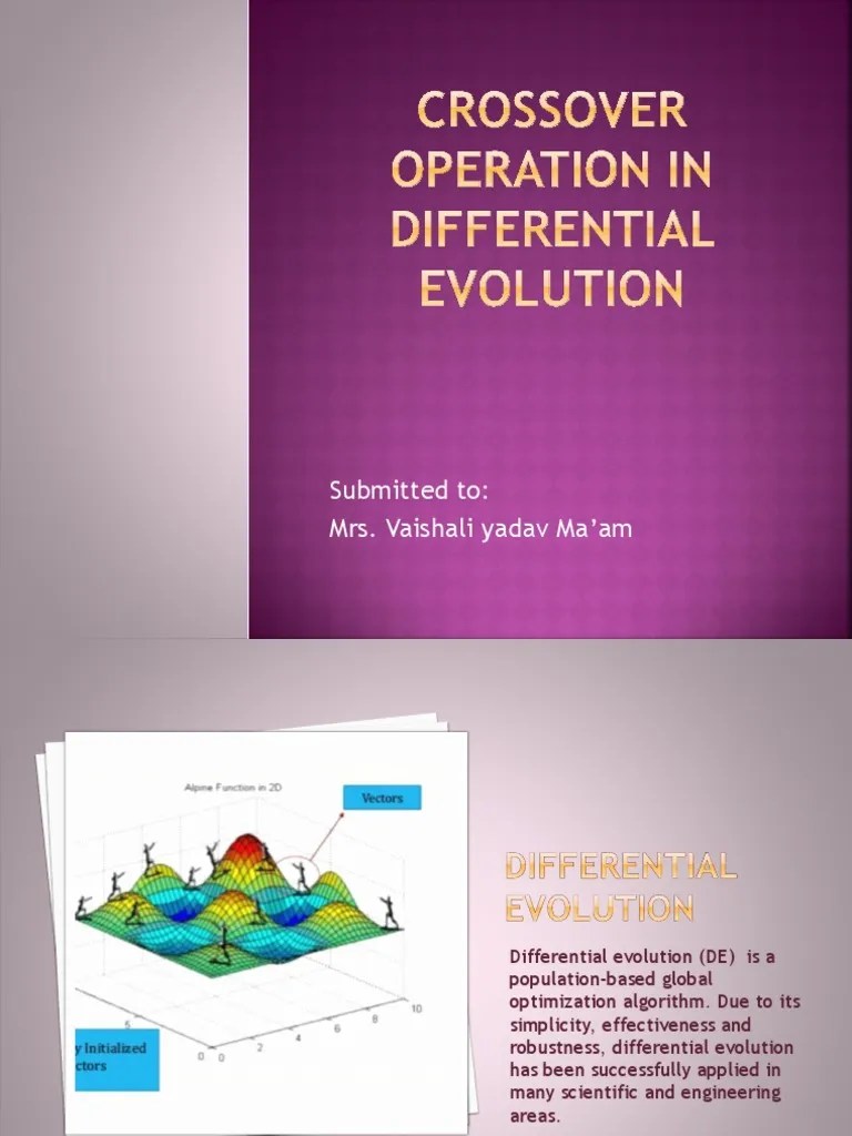 Crossover Operation in Differential Evolution PDF Evolution Time