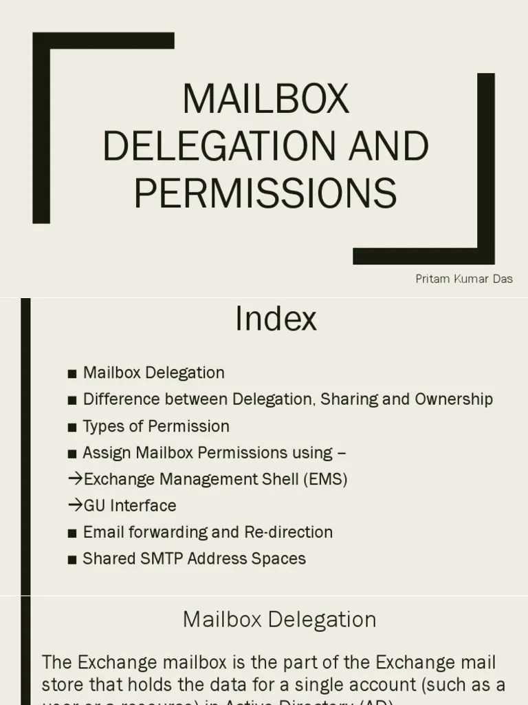 Mailbox Delegation and Permissions PDF Communications Protocols