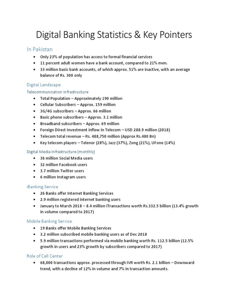 Digital Banking Statistics PDF Banks