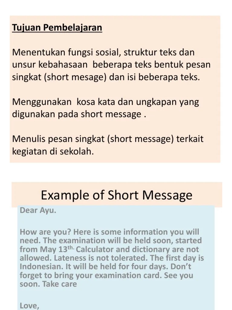 10 Contoh Soal Short Message Beserta Jawabannya 10